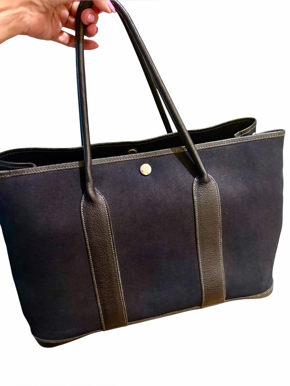 Hermès Garden Party tote bag in Toile H canvas with leather trim 36 Authentic